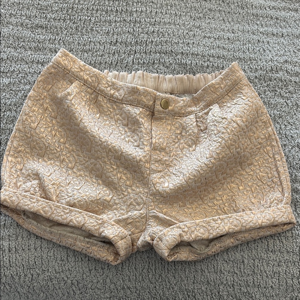 H&M New Gold Textured Shorts